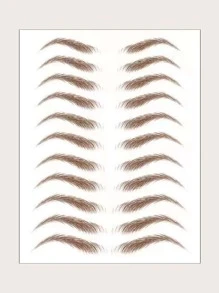 紋身貼紙,1張眉毛一次性紋身適合女士,紋身貼紙成年人,逼真紋身貼眉毛,適合女士和女孩 - 棕色 - 查看 1