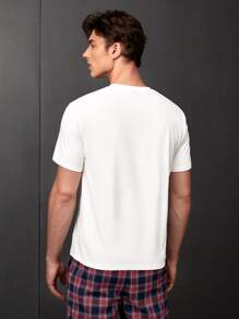 Manfinity Unisex Camisetas para hombres con corte ajustado, cuello redondo, mangas cortas, estampado gráfico, casual, para la primavera de San Valentín, de poliéster