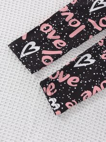 Toddler Girls Ruffle Hem Tee & Letter Graphic Leggings - Multicolor - View 5