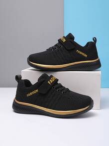 1pair Fashionable Sports Shoes For Boys, Black Color,