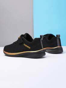1pair Fashionable Sports Shoes For Boys, Black Color,