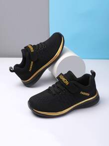 1pair Fashionable Sports Shoes For Boys, Black Color,