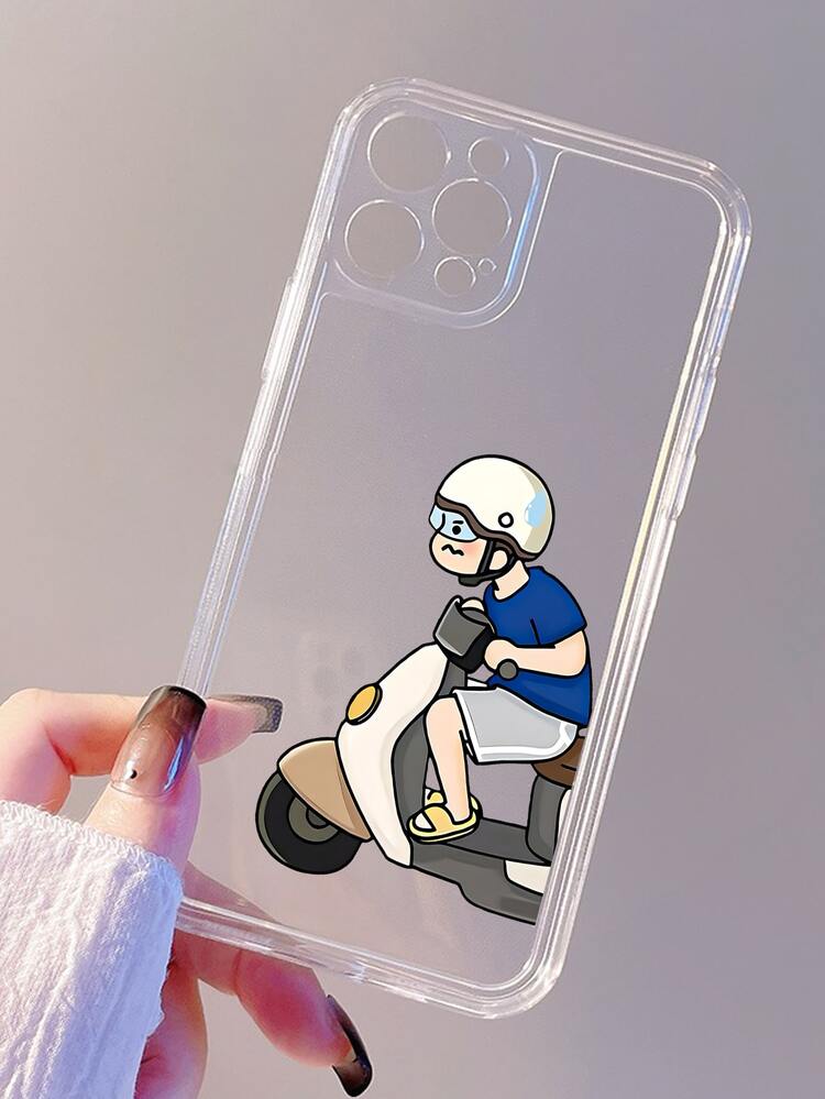 2pcs Couple Cartoon Figure Graphic Clear Phone Case
