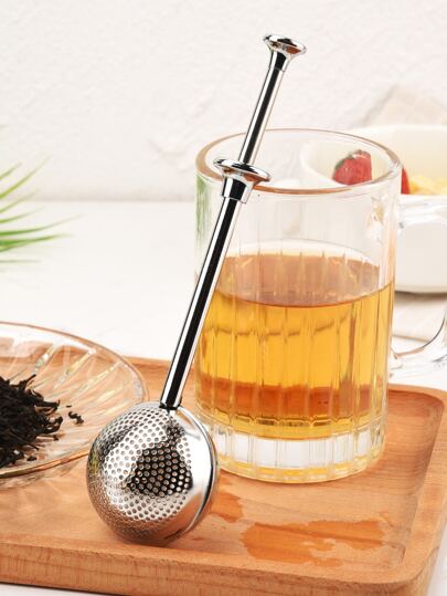 1pc Adjustable Stainless Steel Tea Filter, Minimalist Stainless Steel Tea Strainer For Household