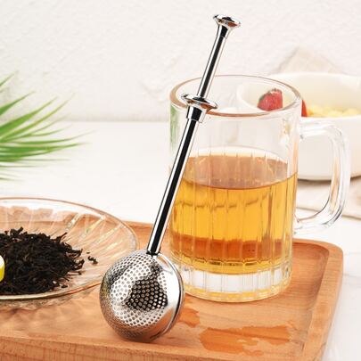 1pc Adjustable Stainless Steel Tea Filter, Minimalist Stainless Steel Tea Strainer For Household