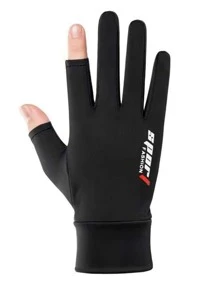 1pair Men's Two Fingerless Gloves For Summer Sun Protection, Fishing, Biking, Breathable