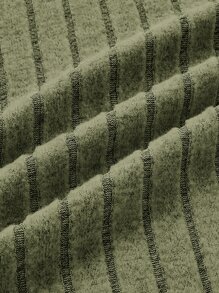 Manfinity VCAY Men's Casual Plain Ribbed Turtleneck Sweatshirt, Autumn - Army Green - View 6