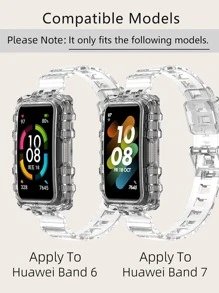 二合一透明殼套和錶帶適用於華為 - 無色 - 查看 3