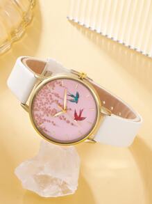 1 pieza con diseño de mariposa Reloj cuarzo & 1 pieza Pulsera - Blanco - Ver 2