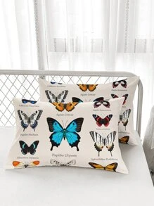 Set colcha sin relleno con patrón de mariposa - Multicolor - Ver 6