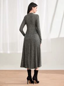 Mulvari 雜色針織小高領連衣裙不附腰帶 - 綠色 - 查看 2