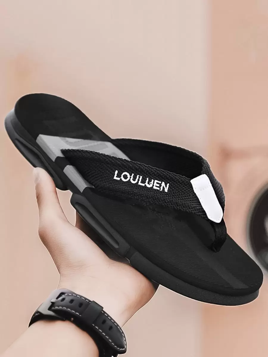 Herren Flip Flops, Zehentrenner, Sommer Strandpantoffeln, rutschfeste Indoor & Outdoor Lässig Flache Einfarbige Slides für Herren