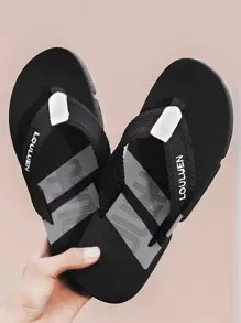 Herren Flip Flops, Zehentrenner, Sommer Strandpantoffeln, rutschfeste Indoor & Outdoor Lässig Flache Einfarbige Slides für Herren