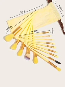 Bộ 14 cọ trang điểm kèm túi đựng, thêm chút lãng mạn với dụng cụ trang điểm màu hồng cho người mới bắt đầu, Bộ cọ, Bộ cọ trang điểm, Bộ cọ trang điểm, Bộ trang điểm hoàn chỉnh, Bộ cọ trang điểm, Bộ trang điểm hoàn chỉnh, Bộ cọ, Bộ cọ trang điểm, Bộ quà tặng trang điểm - Màu vàng - Xem 4