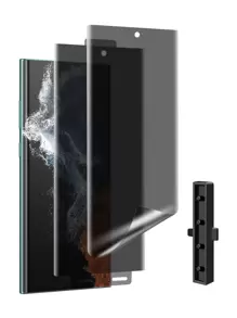 2pcs Screen Privacy Protection Paperfeel Matte Film Compatible With Samsung, Private Screen Protector Compatible With IPhone 16/16 Plus/16 Pro/16 Pro Max/15/15Pro/15Plus/15Promax Gift For Birthday, Family, Friends Anti-Spy, Phone Screen Protector, Phone Accessories - Black - View 3