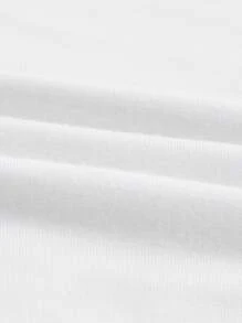 SHEIN MOD Camiseta unicolor de cuello cuadrado - Blanco - Ver 3