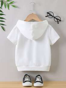 小男童字母圖案連帽衫