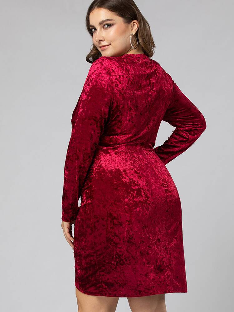 Plus Size Wrap Hem Bodycon Dress