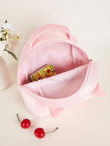 女孩卡通貓設計毛茸茸新奇後背包 - 粉色 - 查看 5