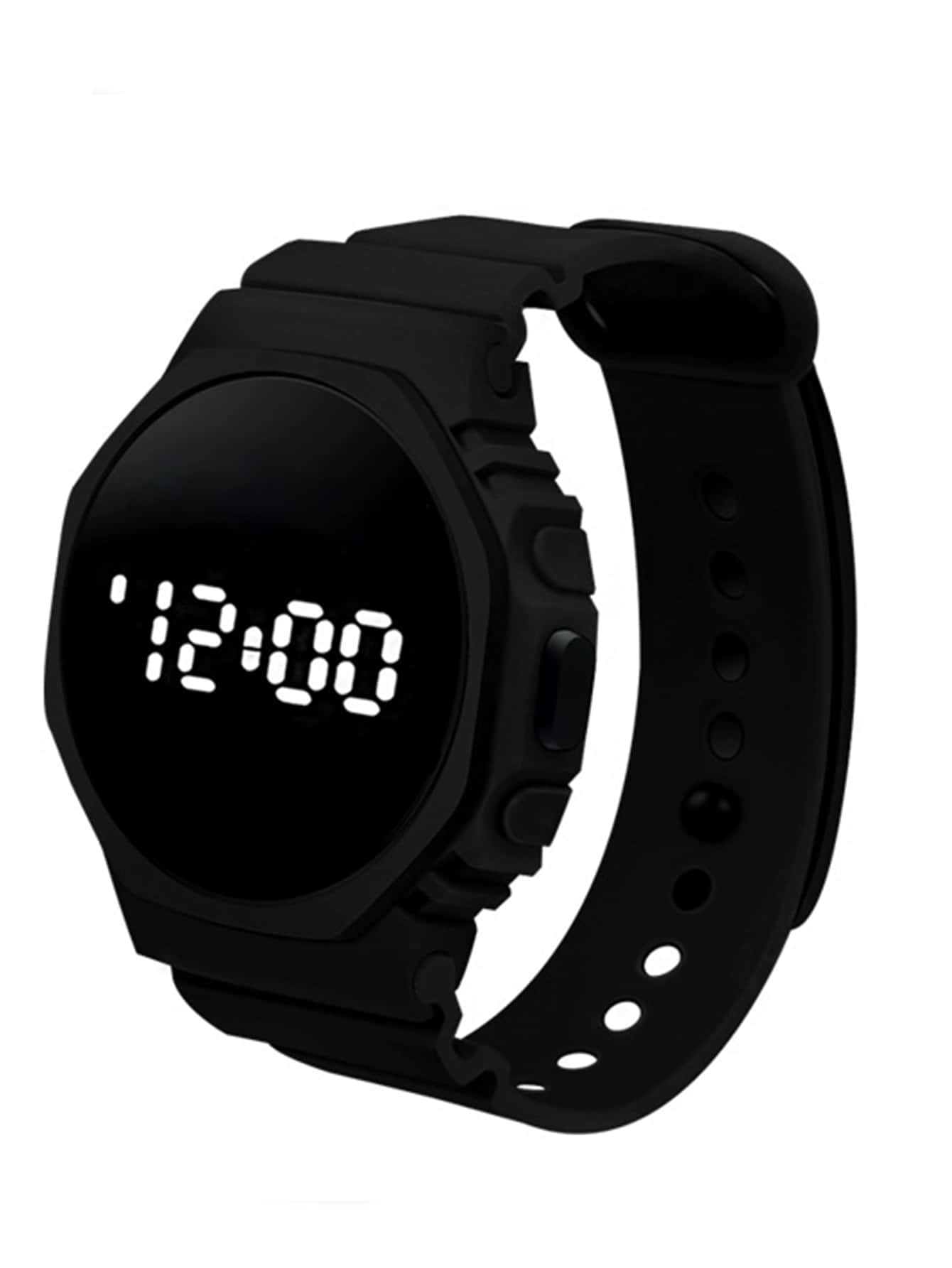 Hombres Reloj digital LED pantalla digital - Negro - Ver 1