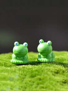 2pcs Frog Design Garden Decoration Craft - Green - View 1