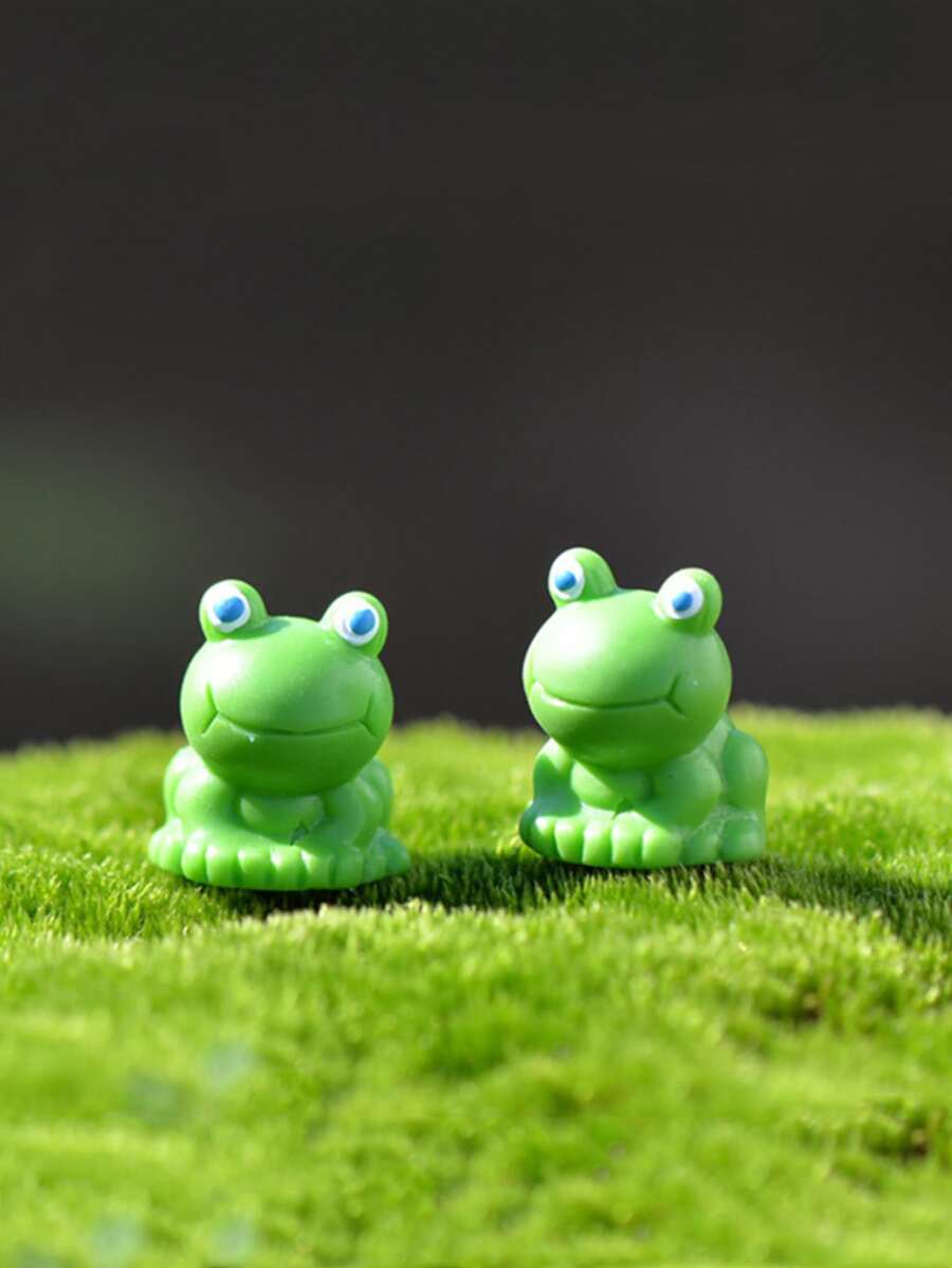 2pcs Frog Design Garden Decoration Craft - Green - View 1