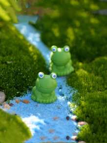 2pcs Frog Design Garden Decoration Craft - Green - View 2