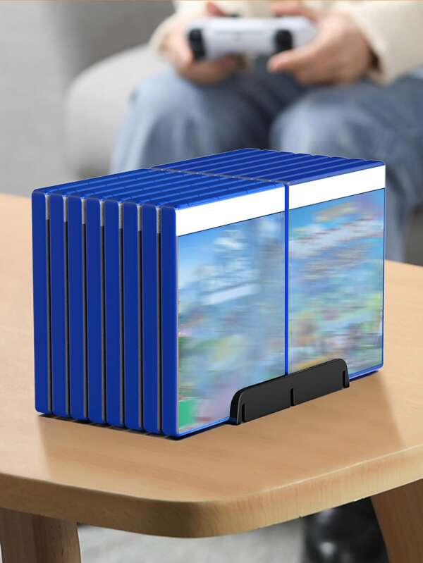 16 Card Slots High Capacity Game Disc Storage Holder Stand, Compatible With Switch Game CDs, 1pc Black