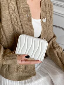 Embossed Detail Zipper Around Small Wallet Slim Lightweight Portable Cash ID Card Card Coin Pocket Short Wallet Small Pouch Small Pocket Wallet For Birthday Gift Anniversary On Valentine Day Couple Female Lady Girls Teenagers For College Student School Student Gift School Supplies Teacher Gifts Back To School Card Holder Wallet Business Card Holder Credit Card Holder Women For Women Wallet Mini Wallet Purse Wallet Card Wallet