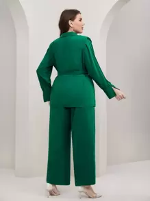 Mulvari Elegant Eenkleurig Grote maat set Riem Voorpand met Knoopjes