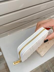 Embossed Detail Zipper Around Small Wallet Slim Lightweight Portable Cash ID Card Card Coin Pocket Short Wallet Small Pouch Small Pocket Wallet For Birthday Gift Anniversary On Valentine Day Couple Female Lady Girls Teenagers For College Student School Student Gift School Supplies Teacher Gifts Back To School Card Holder Wallet Business Card Holder Credit Card Holder Women For Women Wallet Mini Wallet Purse Wallet Card Wallet
