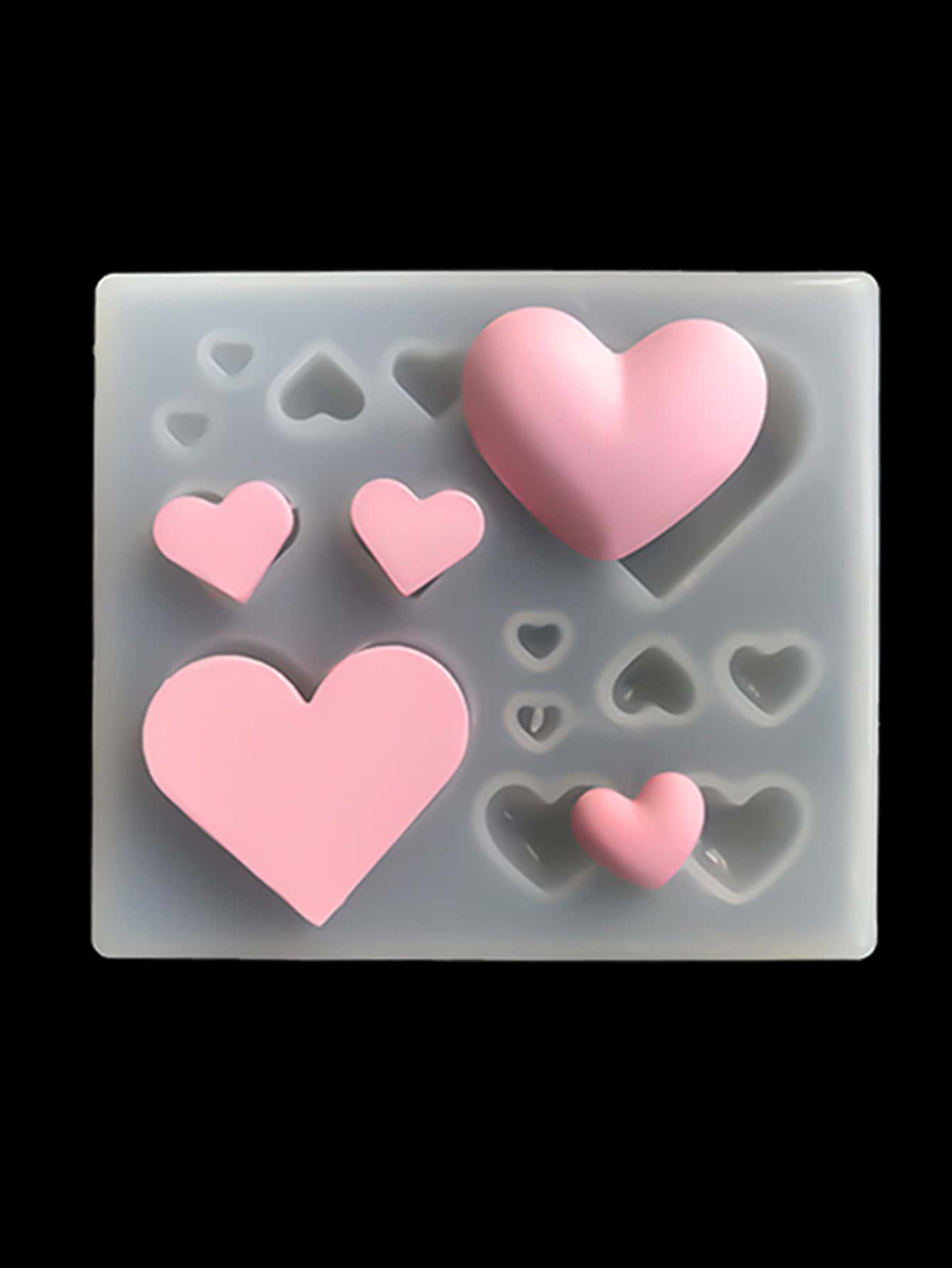 1pc Heart Shaped DIY Silicone Mold, Clear Creative Heart Silicone Mold, Multifunction Epoxy Mold For DIY