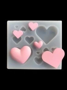 1pc Heart Shaped DIY Silicone Mold, Clear Creative Heart Silicone Mold, Multifunction Epoxy Mold For DIY