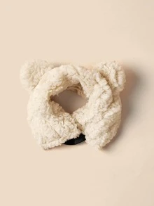 Dây buộc tóc mờ trang trí tai hoạt hình cho bé - Màu be - Xem 4