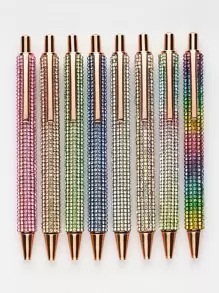 SHEIN X Jess 1入組水鑽裝飾隨機圓珠筆 - 彩色 - 查看 1