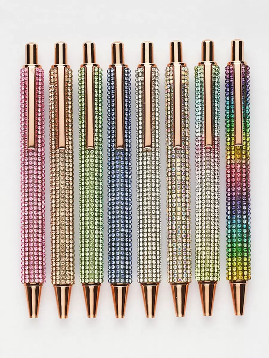 SHEIN X Jess 1入組水鑽裝飾隨機圓珠筆 - 彩色 - 查看 1