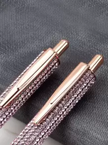 SHEIN X Jess 1入組水鑽裝飾隨機圓珠筆 - 彩色 - 查看 5