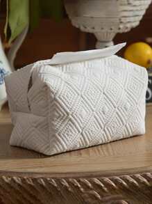 1pc Plain Tissue Storage Bag - White - View 1