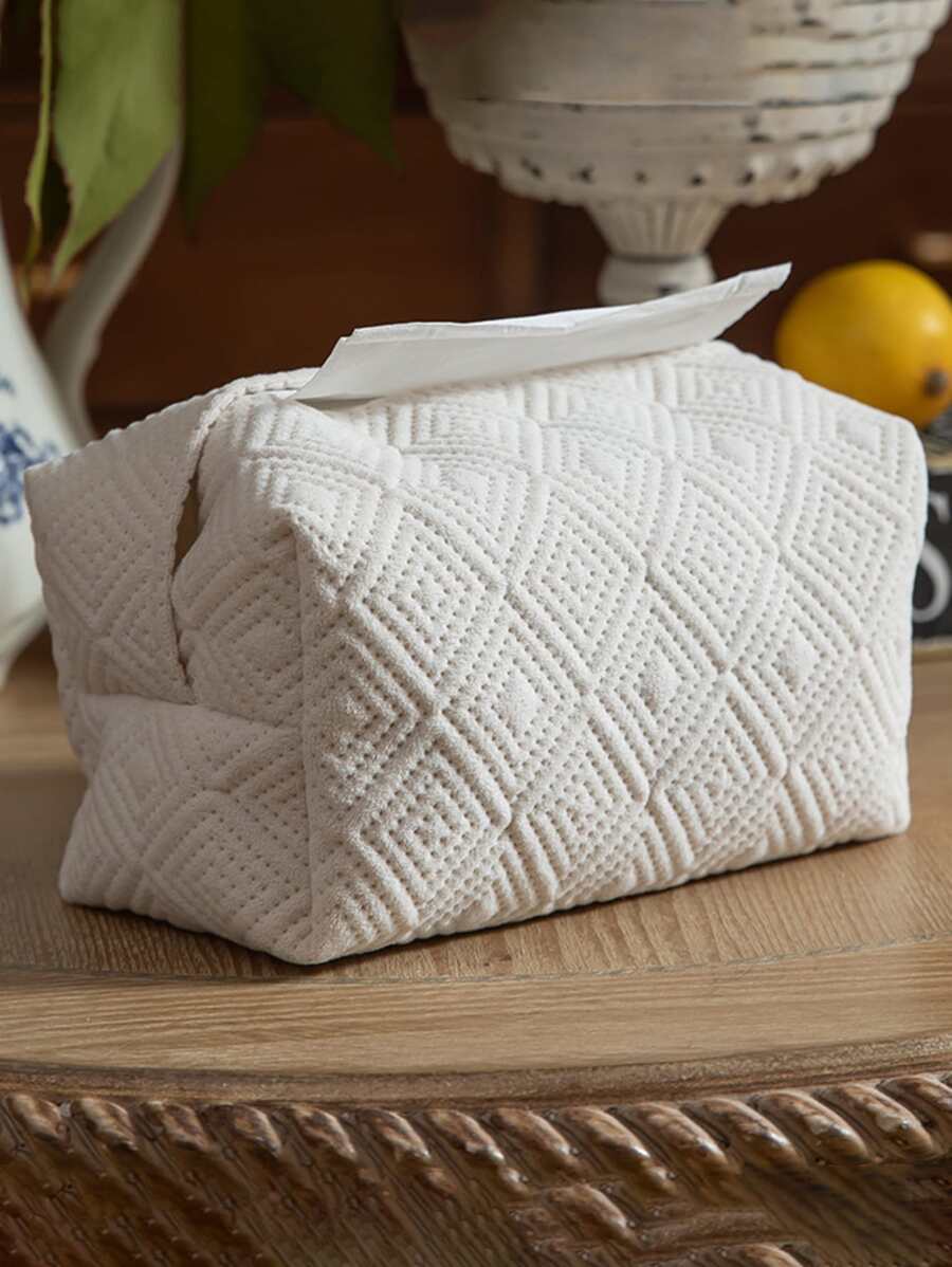 1pc Plain Tissue Storage Bag - White - View 1