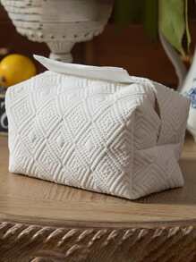 1pc Plain Tissue Storage Bag - White - View 6
