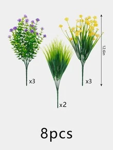 8 piezas Flor artificial - Multicolor - Ver 3