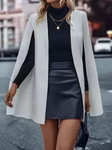 Chiquease 開門襟斗篷西裝 - 白色 - 查看 4