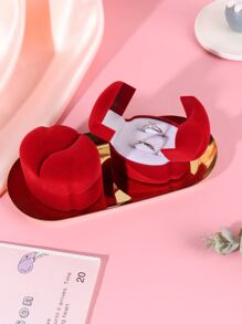 1入組愛心裝飾戒指收纳盒 - 紅色 - 查看 1