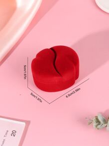 1入組愛心裝飾戒指收纳盒 - 紅色 - 查看 2