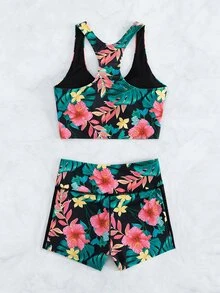 热带印花工字背比基尼夏日海滩 - 彩色 - 查看 3