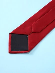 1 pieza corbata minimalista unicolor - Rojo - Ver 3