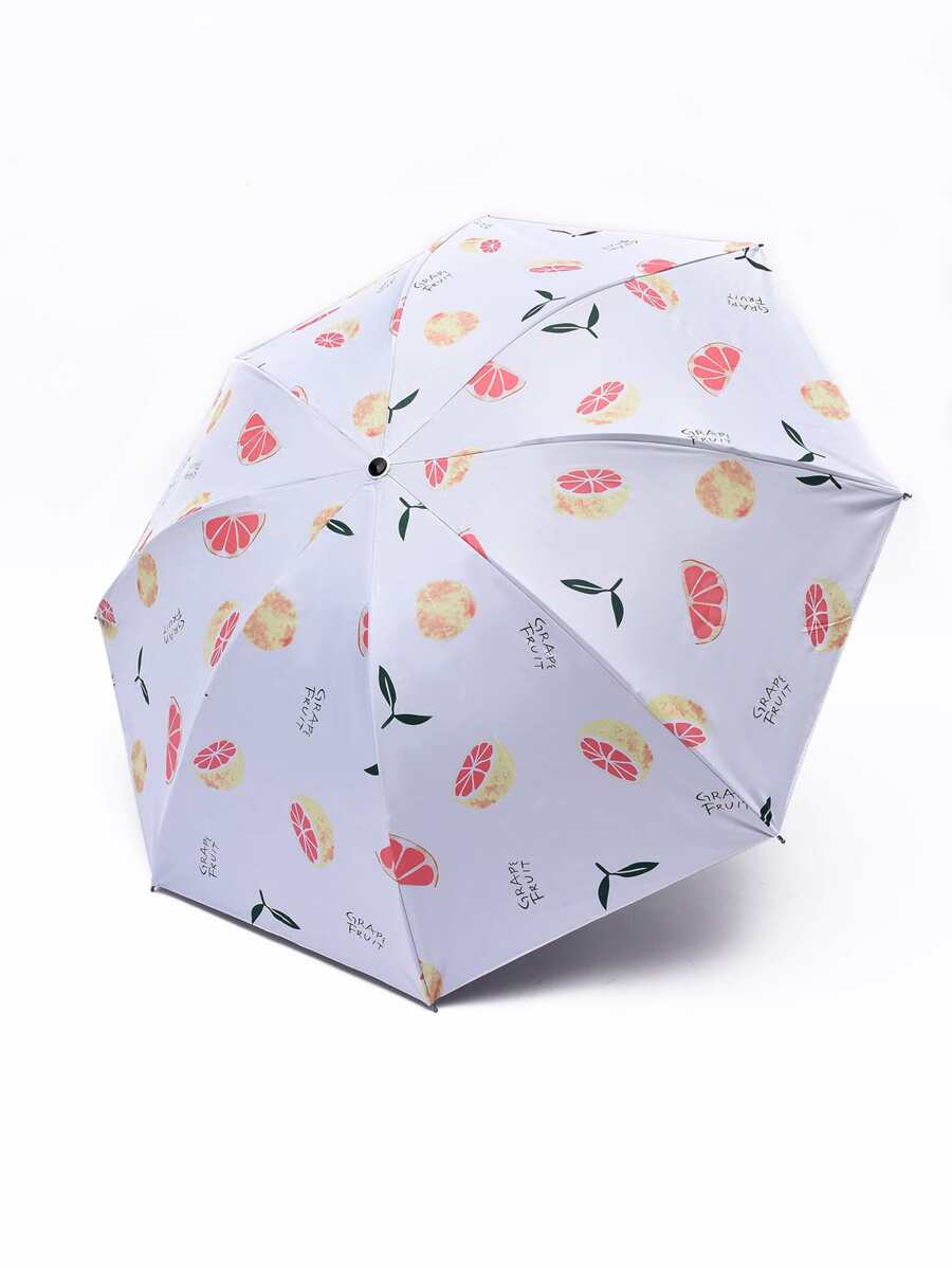 1pc Lemon & Letter Graphic Umbrella - Multicolor - View 1