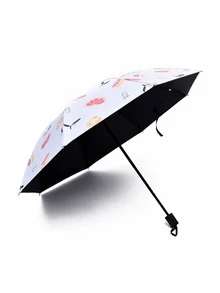 1pc Lemon & Letter Graphic Umbrella - Multicolor - View 2