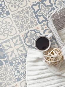 9pcs Nordic Style Flower Tile Stickers, Thickened Waterproof Anti-Slip Self-Adhesive Wall Stickers For Kitchen/Bathroom Floor, Available In 3 Sizes: 7.87X7.87/11.81X11.81/15.75X15.75inch Floor Tiles Flooring Floor Tiles Self Adhesive Floor Tiles Peel Stick Living Room Decor Room Decor Home Decor - Multicolor - View 2