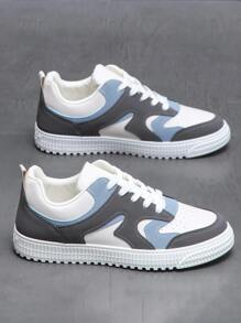 Men Color Block Lace-up Front Skate Shoes - Multicolor - View 3